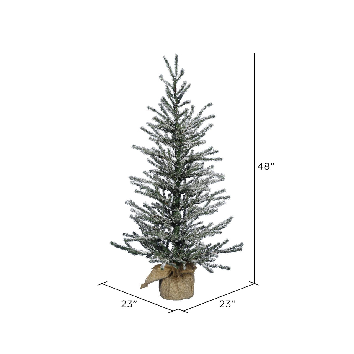 48x22 Frosted Artificial Christmas Tree with 70 Clear Lights O617