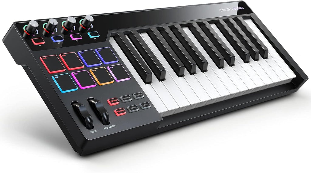 BLACK MIDI Keyboard Controller with 8 Drum Pads K3029