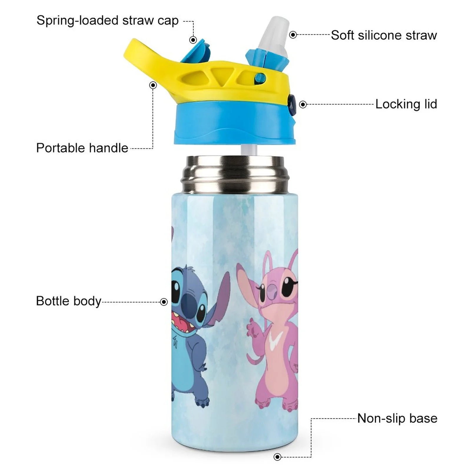 Stainless Steel Vacuum Insulated Water Bottle With Straw I24857