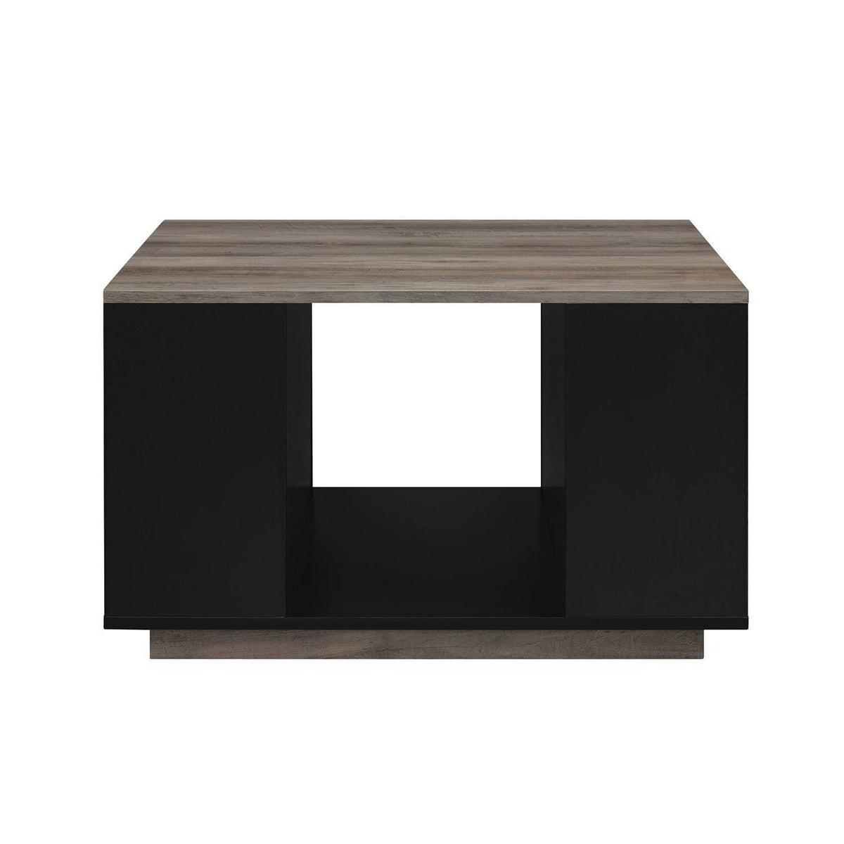 Solid Black/Gray Wash Square Storage Coffee Table E931287