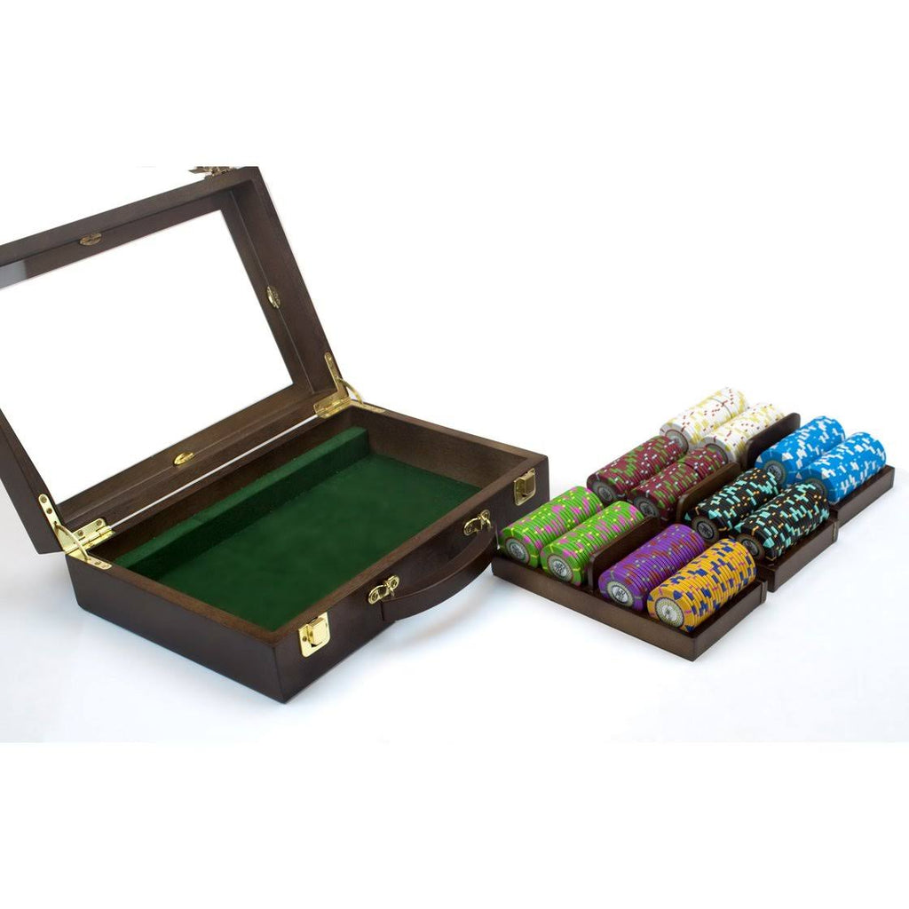 300ct Clay Gaming Chip Set in Walnut Case H178