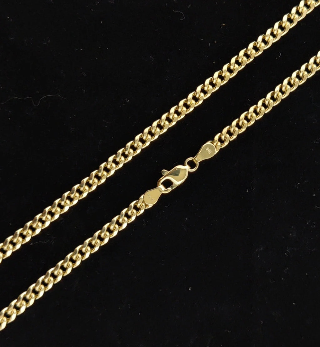 10K Yellow Gold Miami Cuban Link Chain Necklace and Bracelet X101