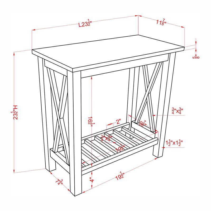 Brown Wood Side Table L6124
