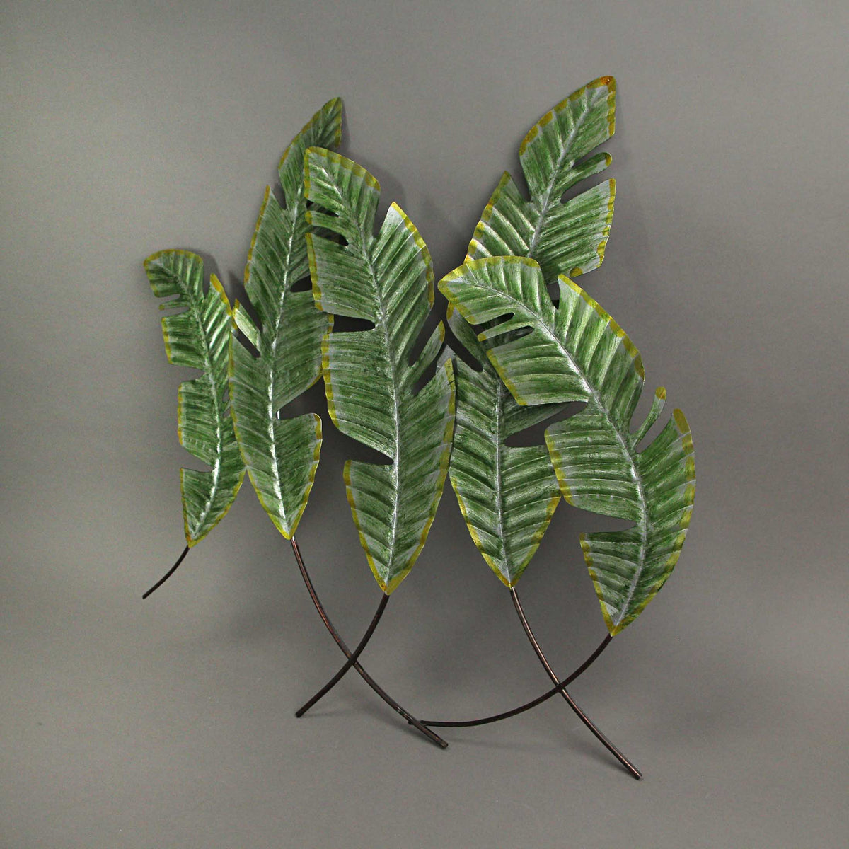 27 inch Metal Tropical Leaf Wall Hanging Plant Decor Art V122948