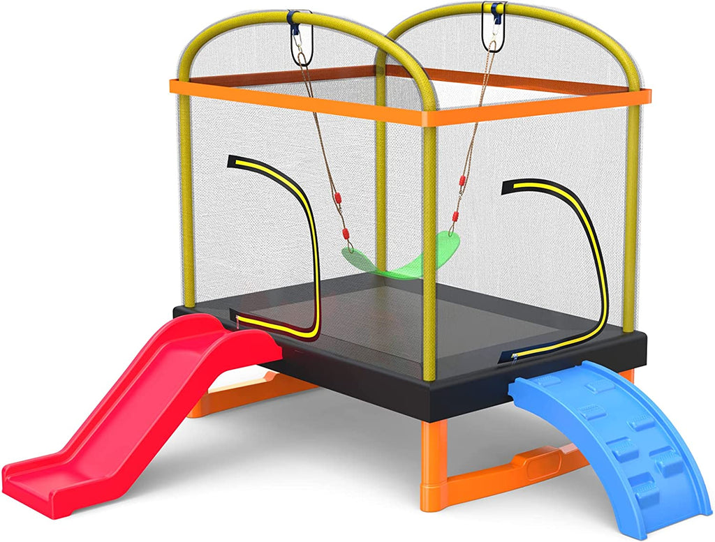 6.5ft 4-in-1 Toddler's Trampoline with Safety Net Enclosure A41811