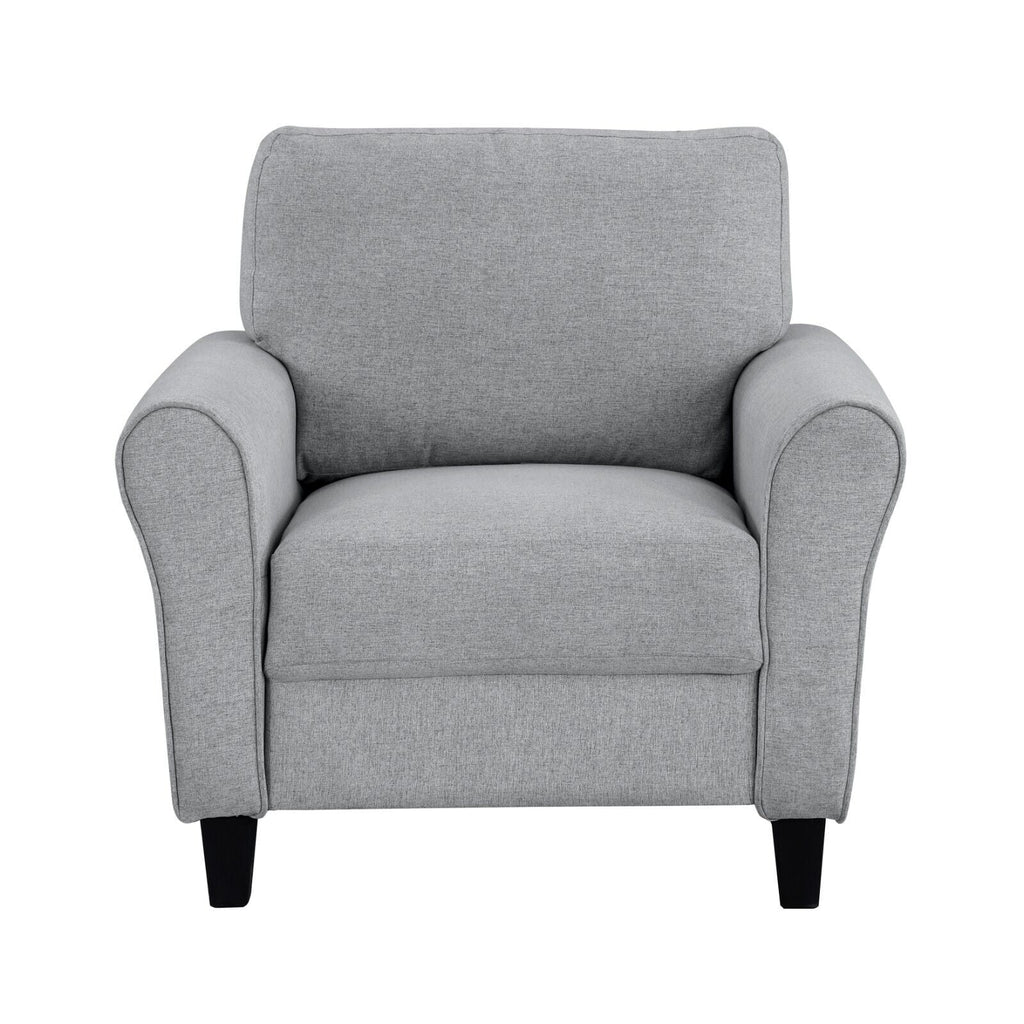 3pcs Sofa Set Dark Gray Textured Upholstered Sofa Loveseat Chair L239402