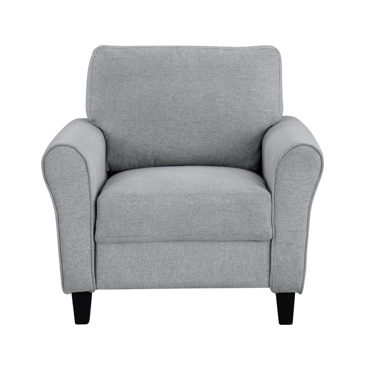 3pcs Sofa Set Dark Gray Textured Upholstered Sofa Loveseat Chair L239402
