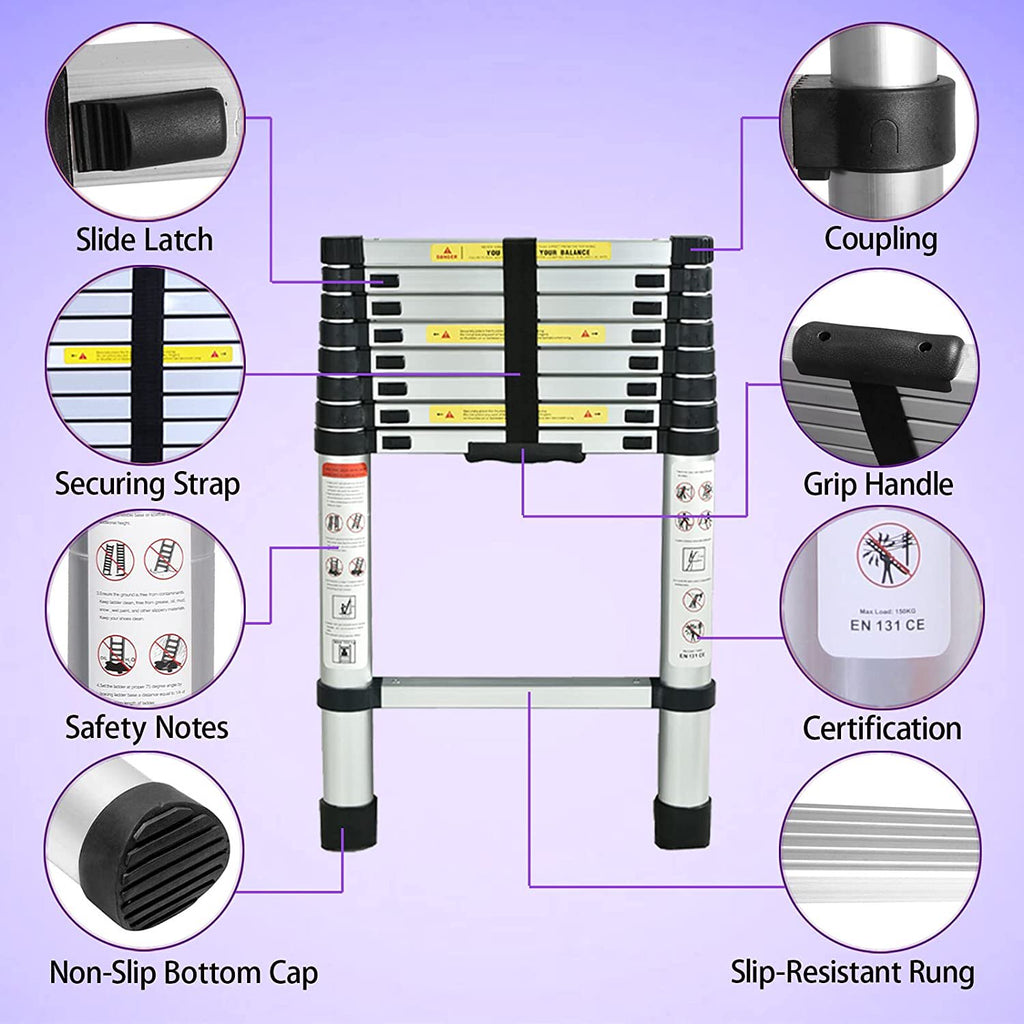 8.5FT Aluminum Telescoping Ladder V4591
