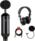 Blue Blackout XLR Condenser Microphone Bundle with Monitor Headphones, Pop Filter & XLR Cable Q71141