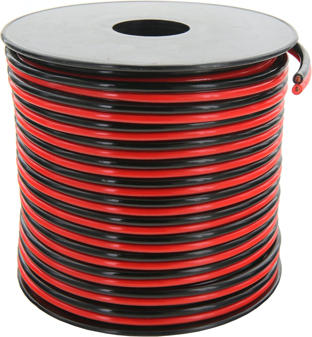 14 Gauge Pure Copper Stranded Electrical Wire - 100 Foot Red/Black H59788