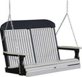 Dove Gray on Black Recycled Plastic Porch Swing I183