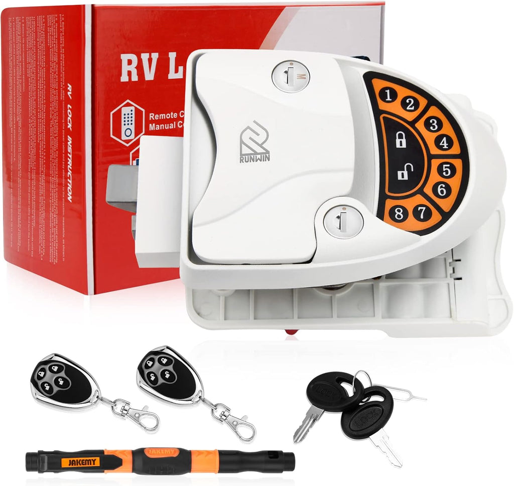 RV Keyless Entry Door Lock with Backlit Keypad and Key Fobs P62176