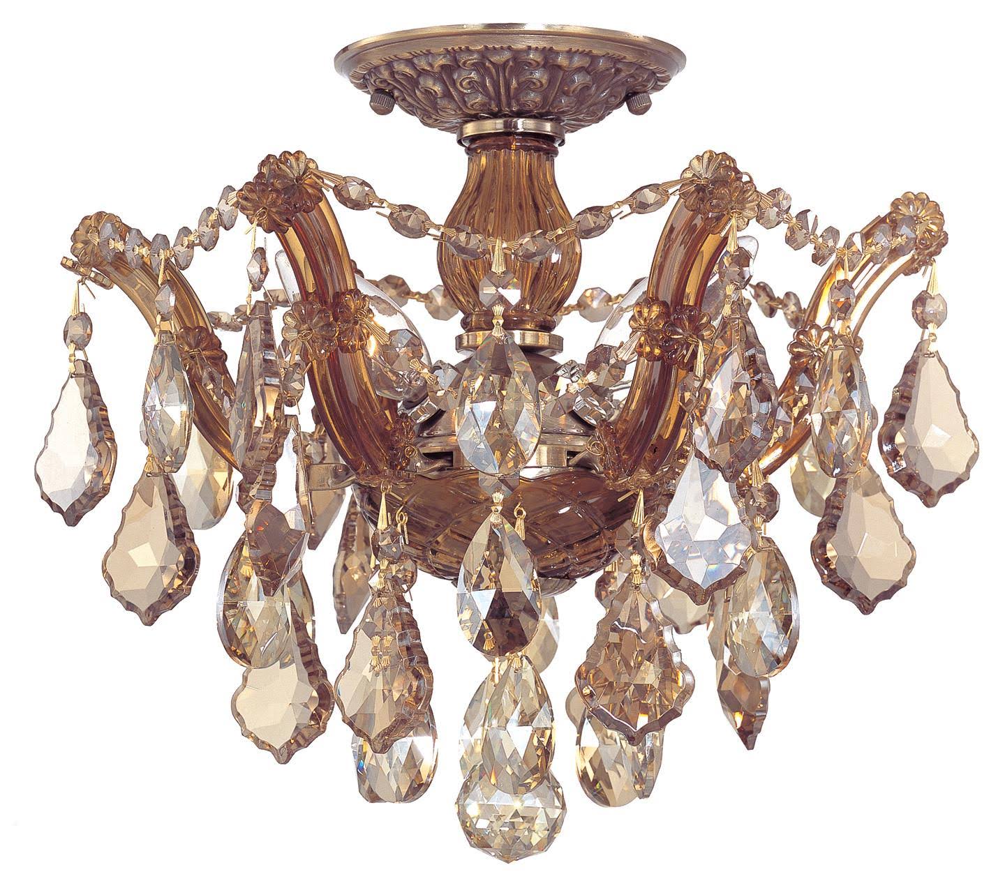 3 Light Spectra Crystal Gold Semi-Flush R11032