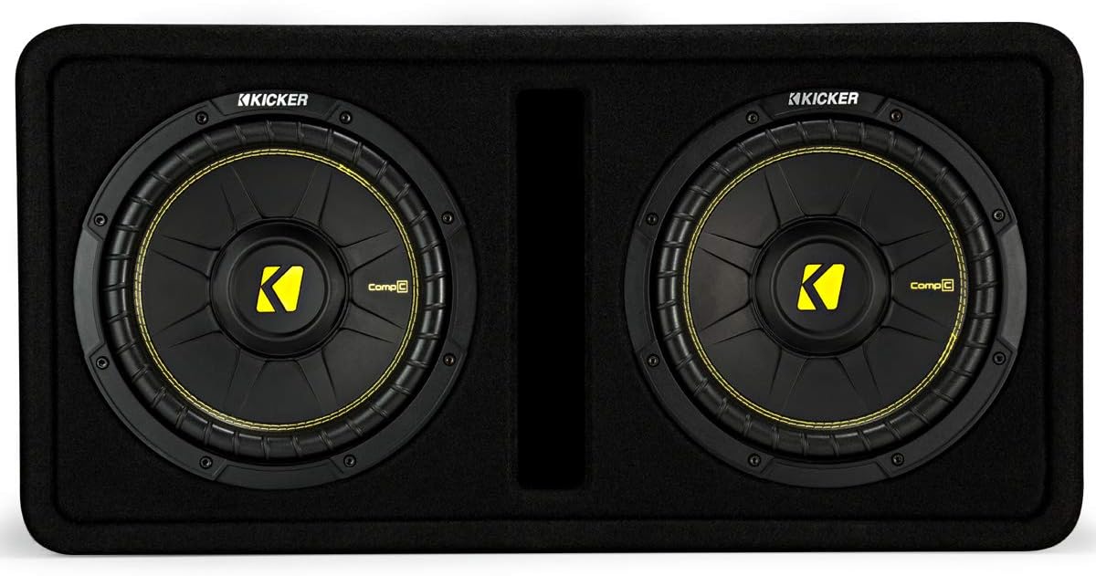 Dual 10" CompC Ported Sub Box Enclosure with 800 Watt Amplifier and Amp Install Kit R751995