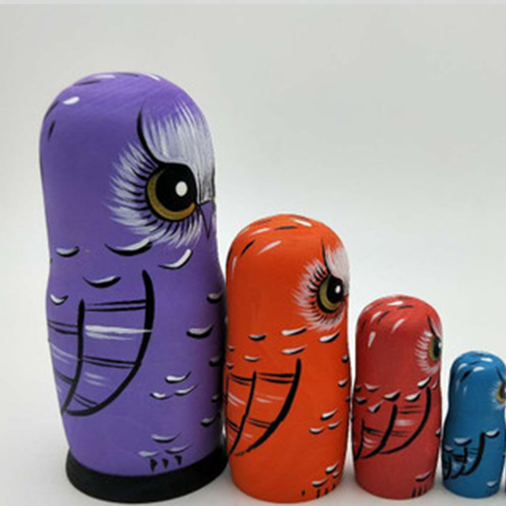 Bamboo Wooden Owl Home Decoration Toy R2935