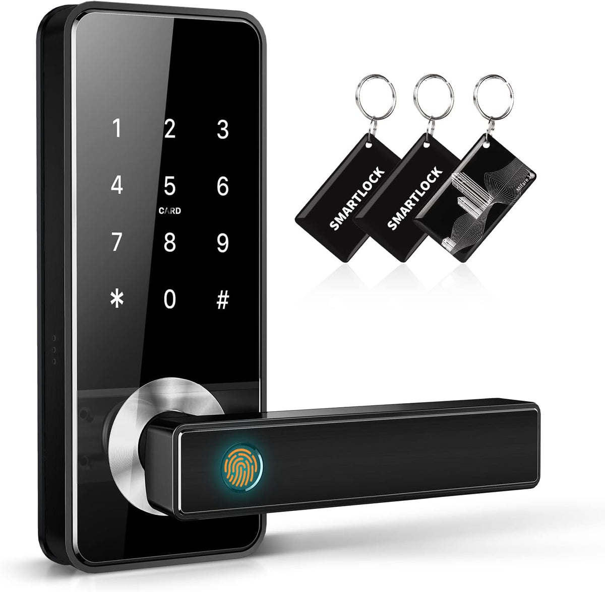 Black Fingerprint Digital Door Lock with Handle G591