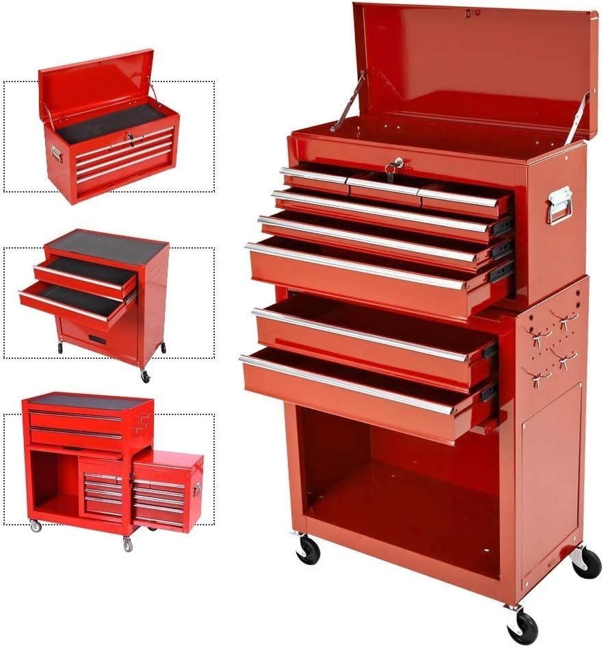 8-Drawer Rolling Tool Chest with Removable Top Box T365961