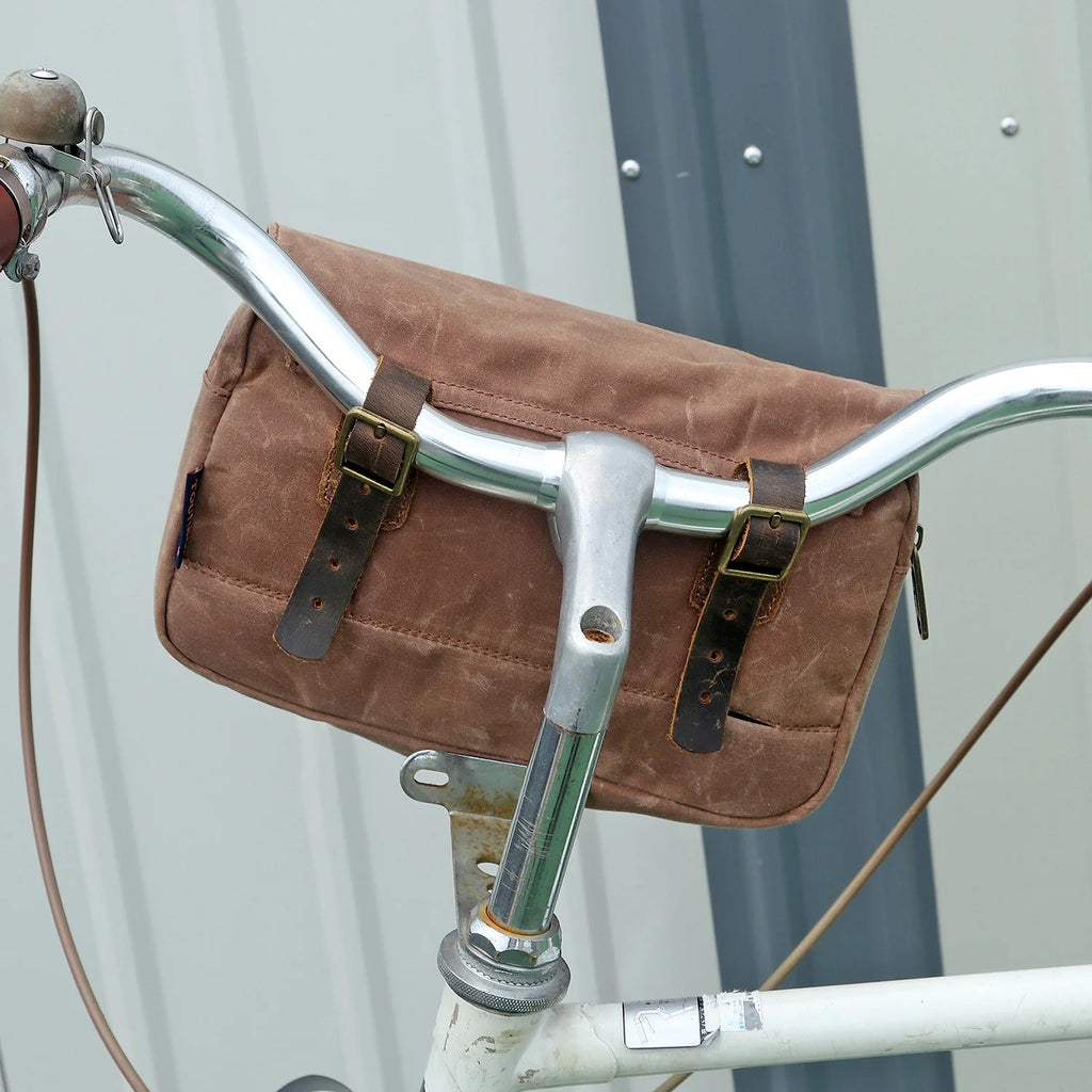 Brown Waxed Canvas Bicycle Pouch Bag W819