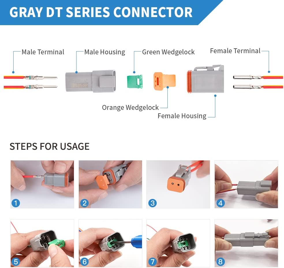 416PCS Waterproof Deutsch Connector Kit with Solid Contacts F646