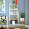 Solid Wood Ladder Bookcase White O1995