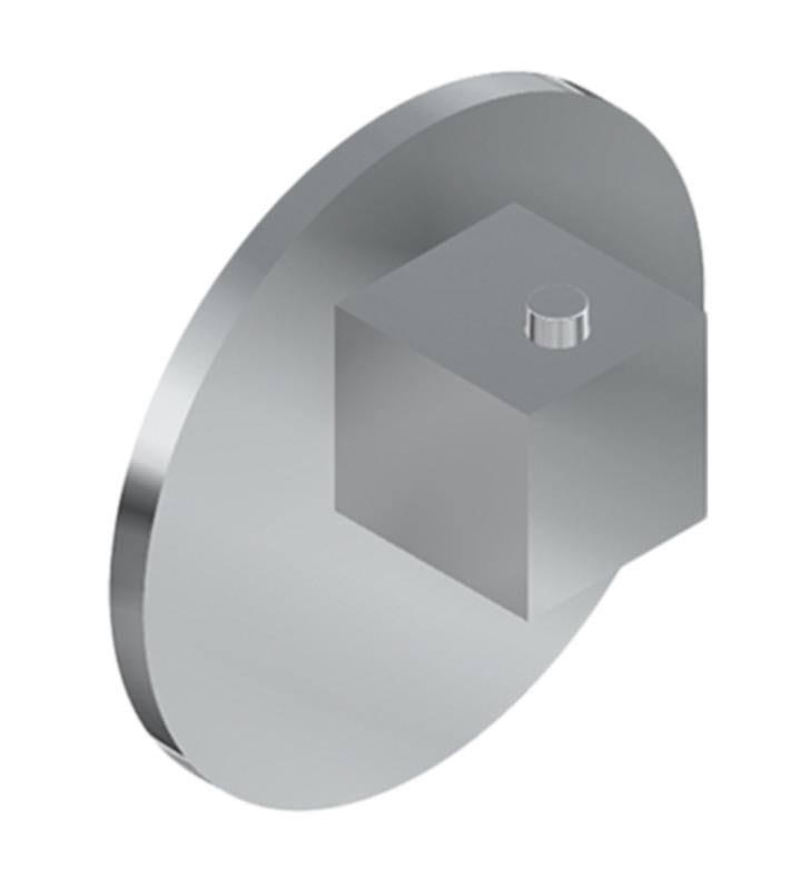 Polished Chrome Round Thermostatic Valve Trim Plate with Square Handle V865241