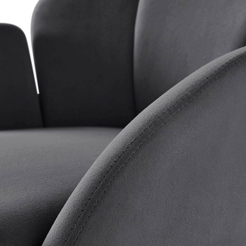 Dark Gray Velvet Barrel Accent Chair T976