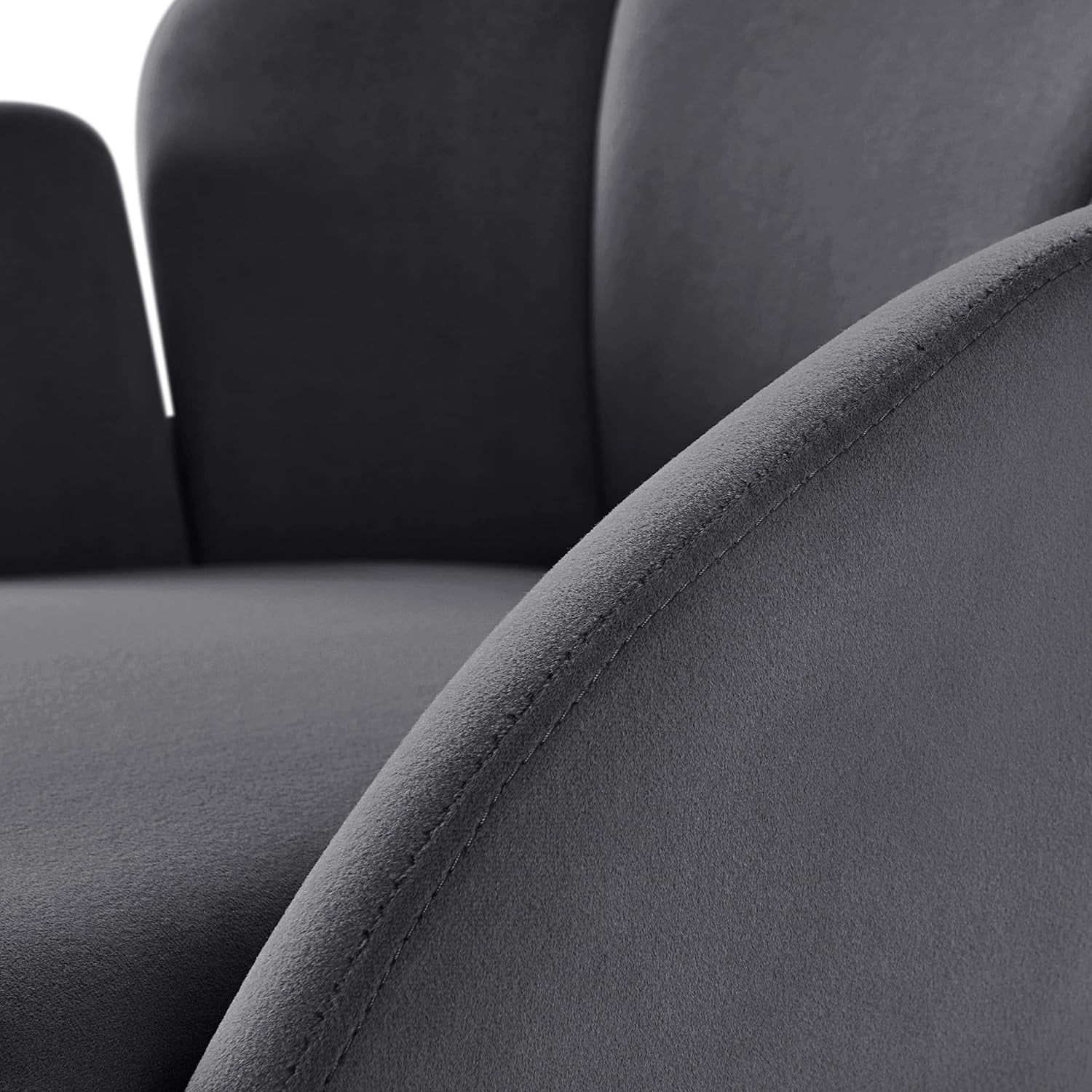 Dark Gray Velvet Barrel Accent Chair T976