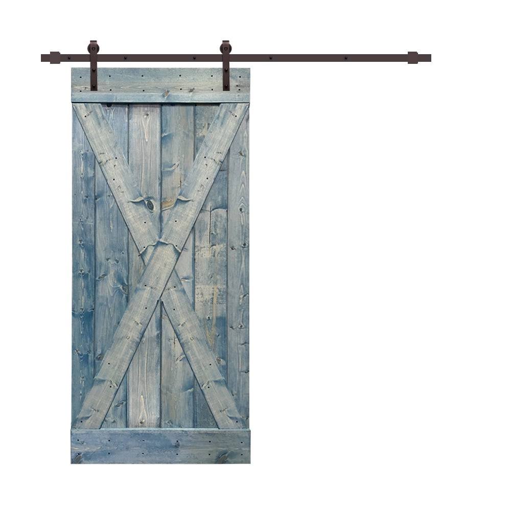 36 in. x 84 in. Espresso Stained Wood Interior Sliding Barn Door with Hardware Kit S780904