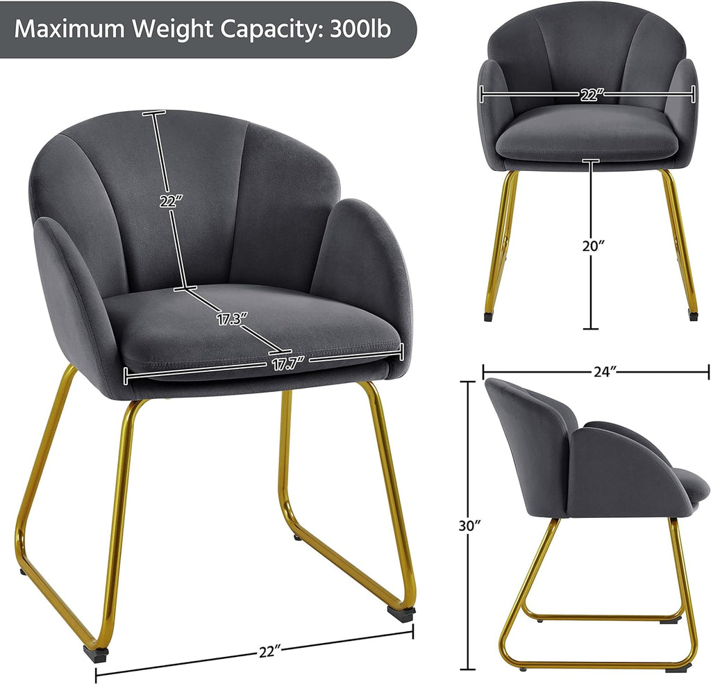 Dark Gray Velvet Barrel Accent Chair T976