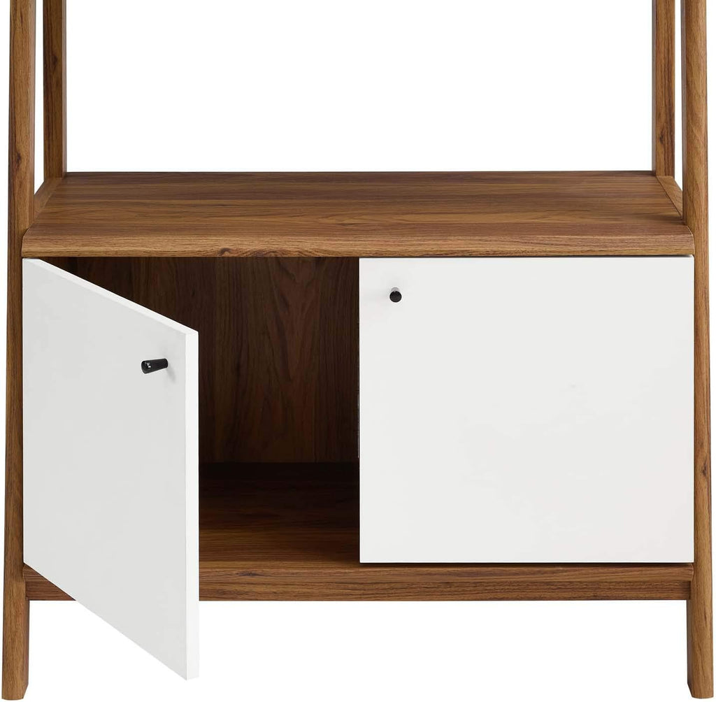 Walnut White Bookshelf Display Case X9595