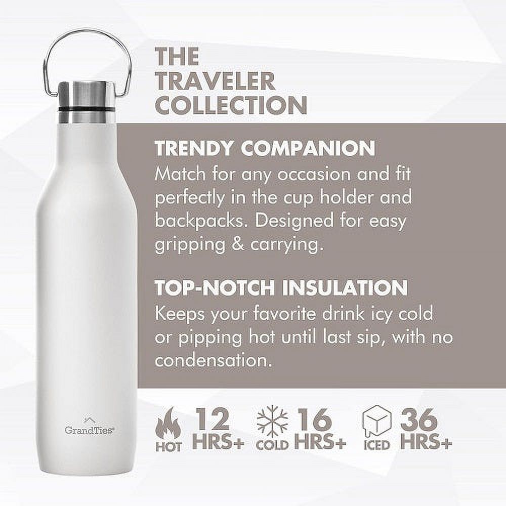 21oz Stainless Steel Water Bottle with 2 Lids D88668