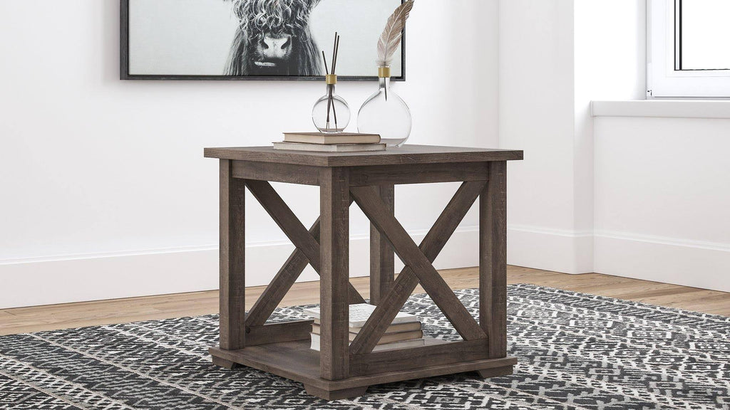 Gray Square End Table C18613