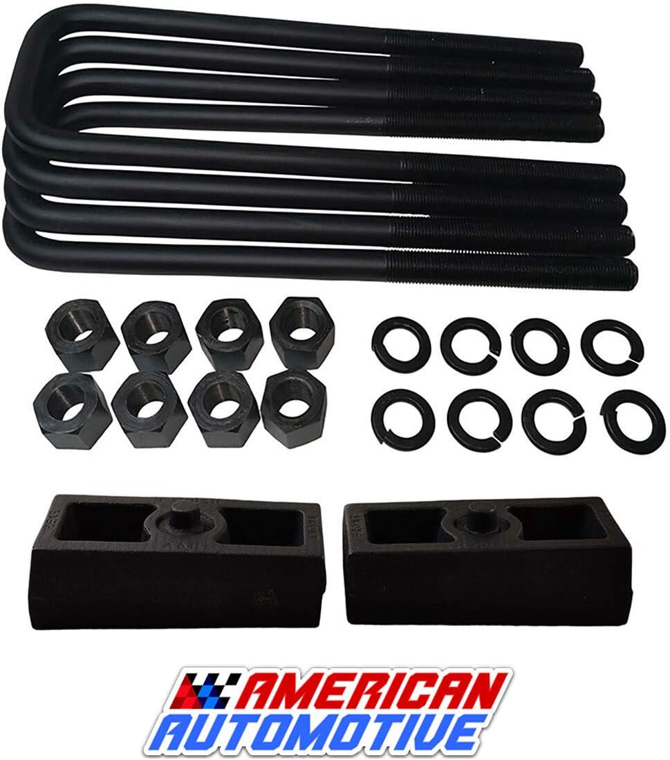 1.5 Rear Suspension Lift Cast Iron Blocks with 12.5 Square Leaf Spring Axle U Bolts M11802