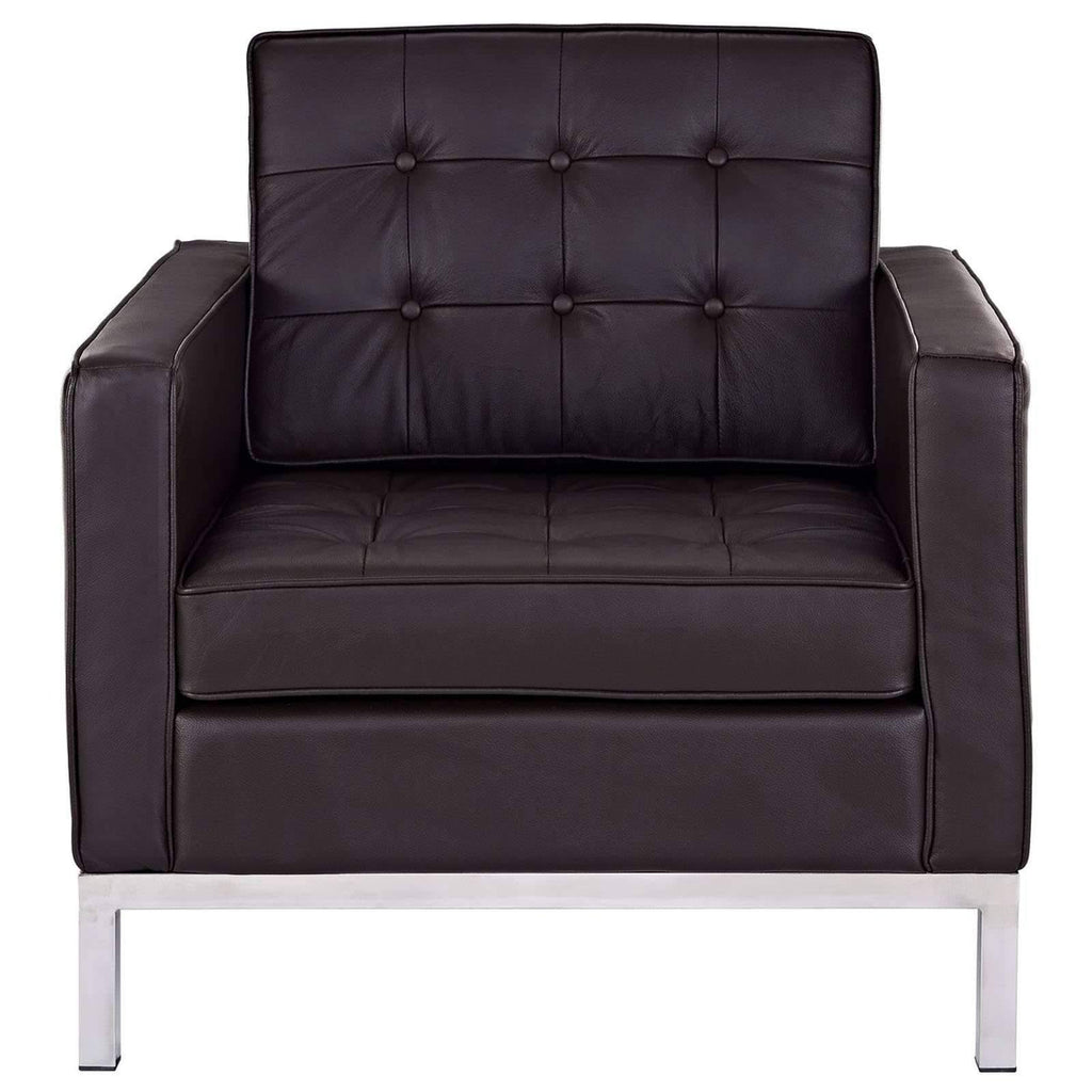White Leather Armchair Y2151