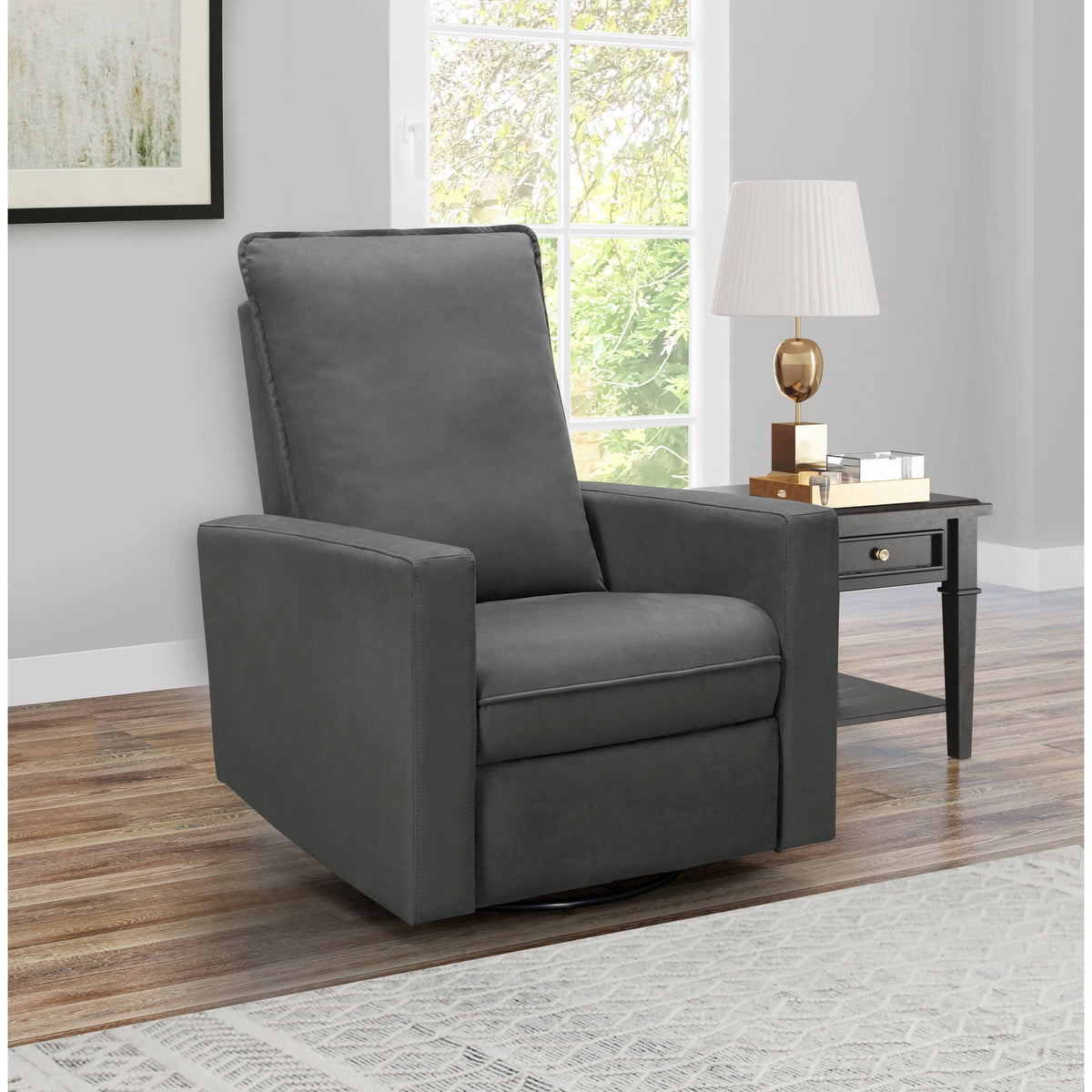 Charcoal Swivel Glider Power Recliner P56477