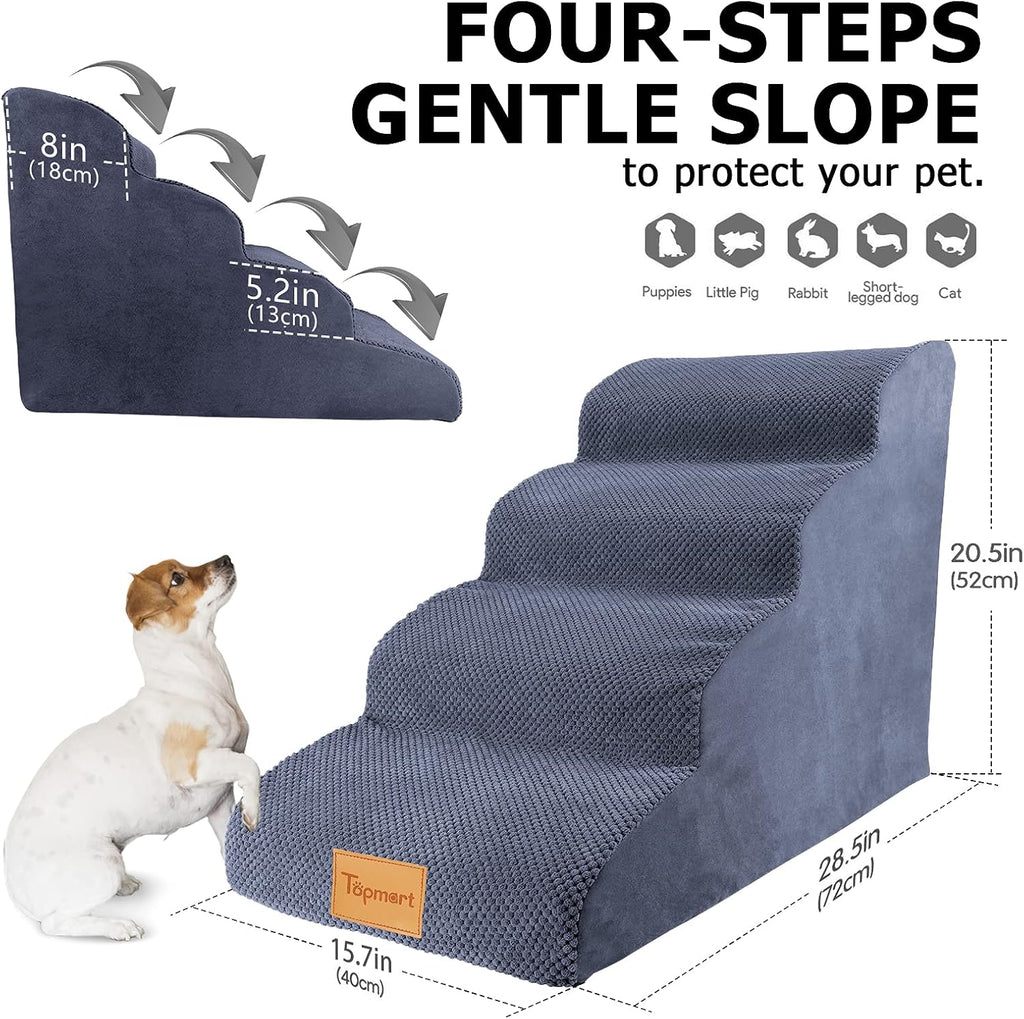 High Density Foam Dog Steps 4 Tiers, Non-Slip Pet Stairs W678