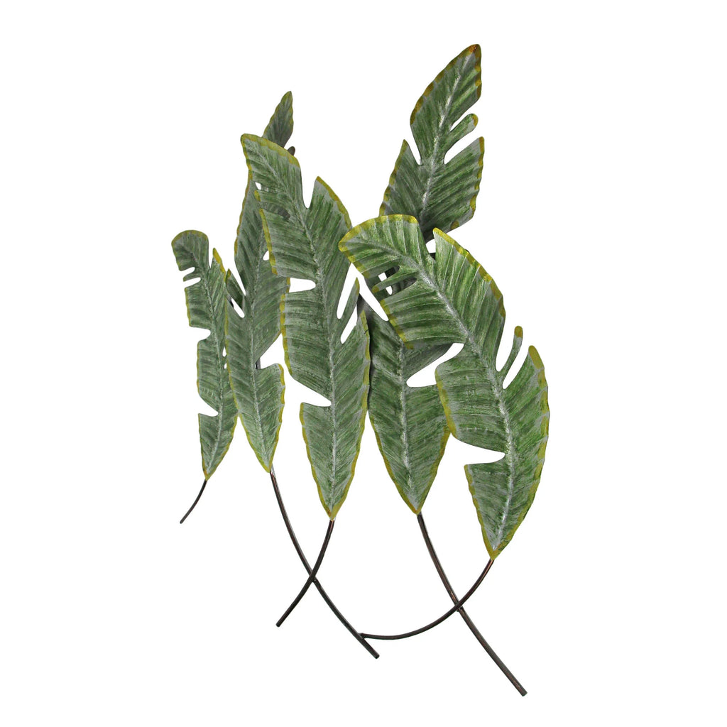 27 inch Metal Tropical Leaf Wall Hanging Plant Decor Art V122948