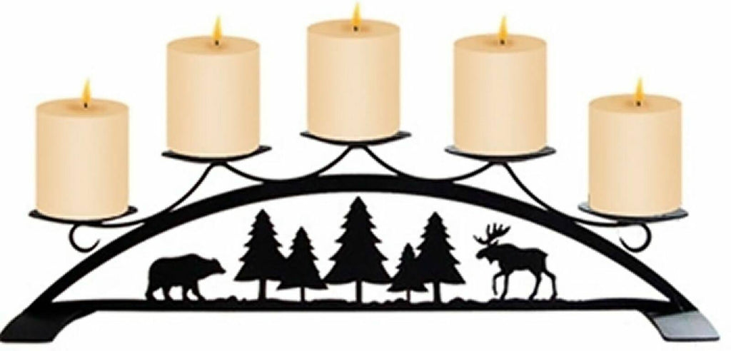 Pinecone Fireplace Pillar Candle Holder O972