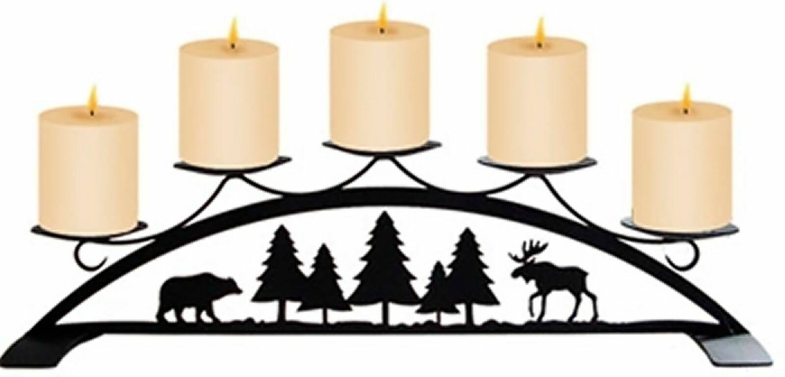 Pinecone Fireplace Pillar Candle Holder O972