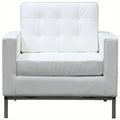 White Leather Armchair Y2151