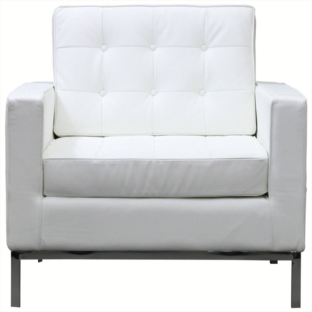 White Leather Armchair Y2151