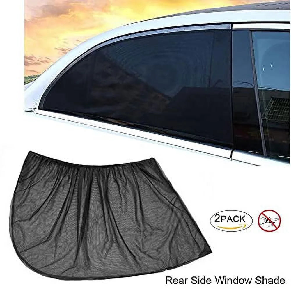 2Pack Large Size 42" to 53" Car Window Sunshades with Breathable Mesh Side Window Screen E80743