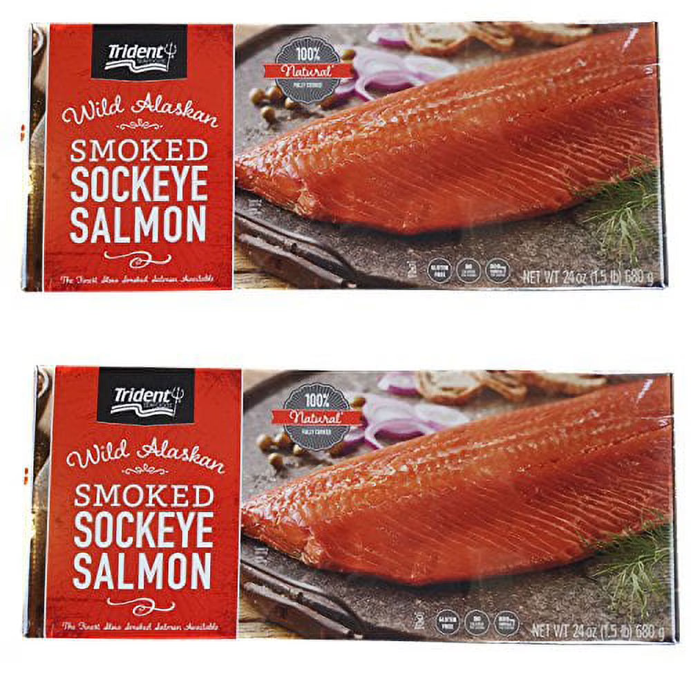 Smoked Sockeye Salmon, 24oz, 2 Pack (Total of 48 ounces) C36751