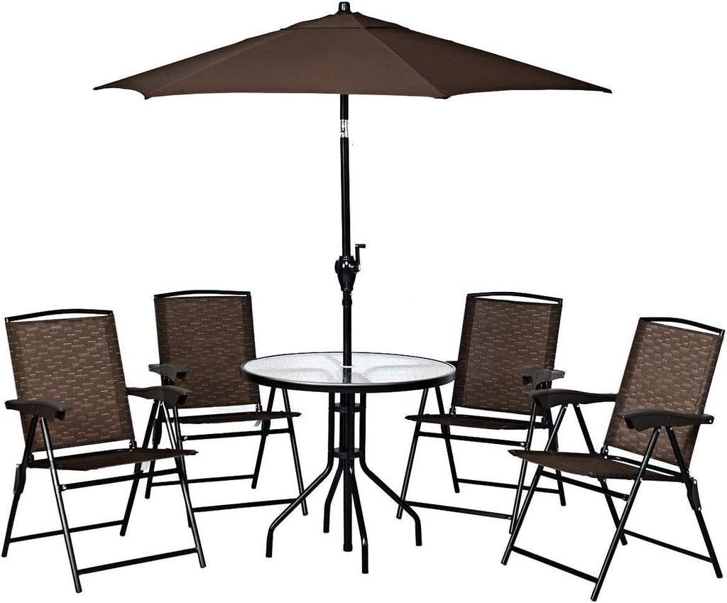 2 Pack Adjustable Sling Back Folding Patio Chairs with Armrest R9169