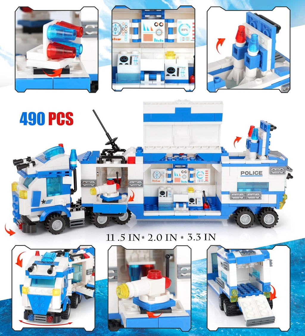 1338 Pieces Police Station Building Blocks Set with Storage Box P870508