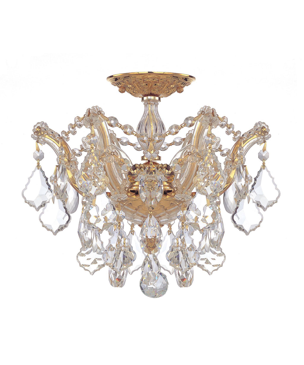 3 Light Spectra Crystal Gold Semi-Flush R11032