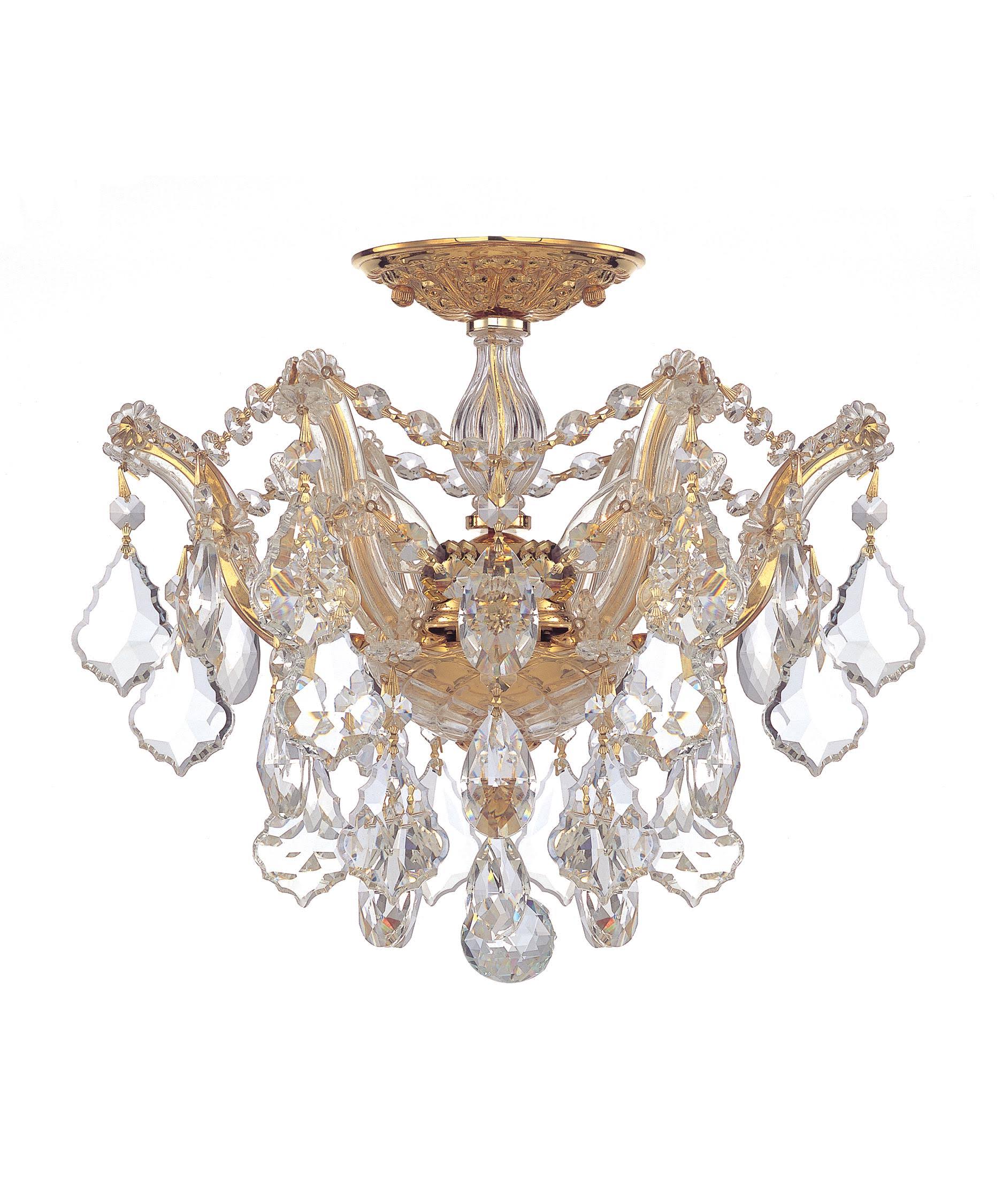 3 Light Spectra Crystal Gold Semi-Flush R11032