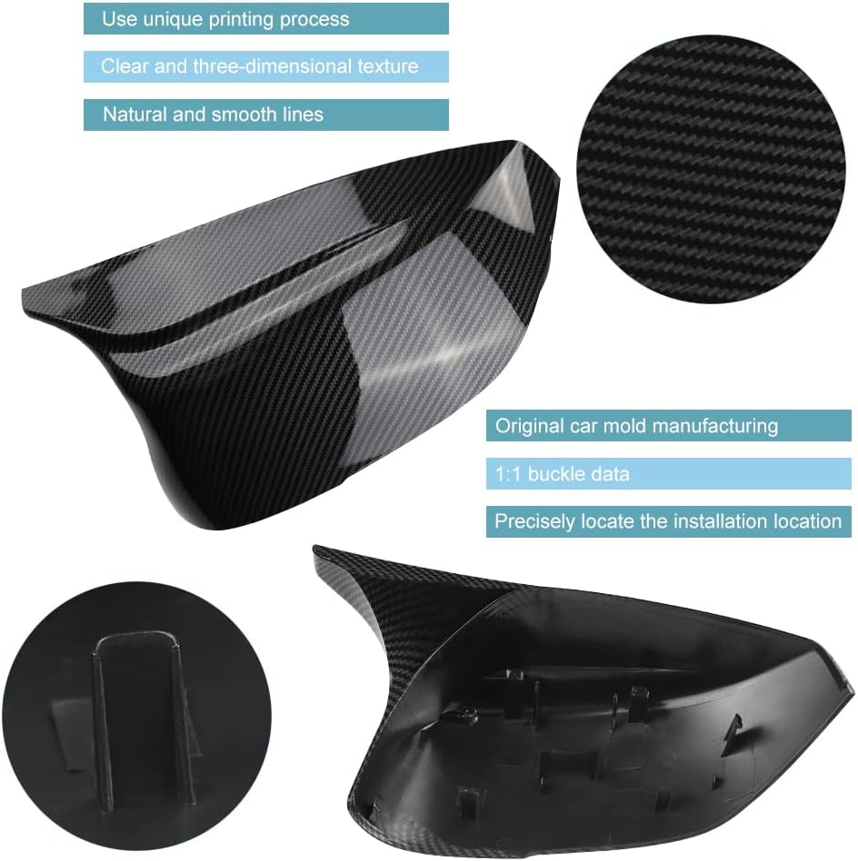Carbon Fiber Side Door Mirror Cover Cap 2PCS Z183