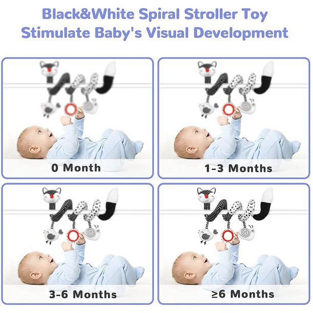 Black and White Hanging Rattle Baby Carriage Toys A8172