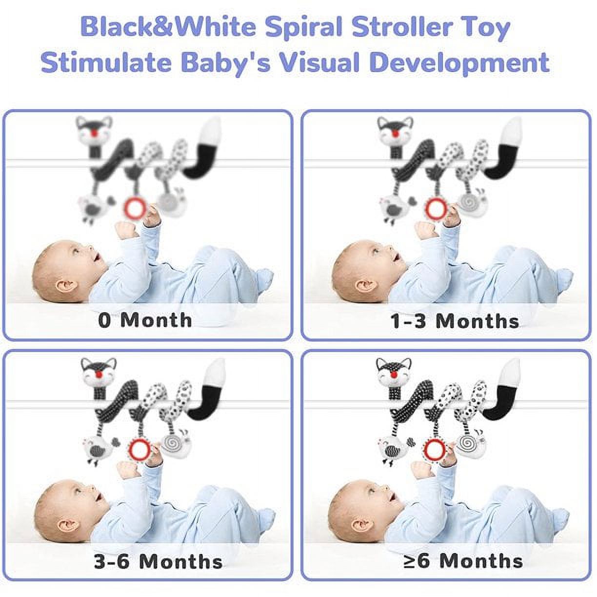 Black and White Hanging Rattle Baby Carriage Toys A8172